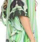 Sakkas Tallulah Wide Circle Blouse V Neck Top With Tassle Ties And Rhinestones