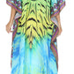 Sakkas Georgettina Flowy Rhinestone V Neck Long Caftan Dress/Cover Up