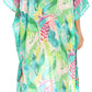Sakkas Laisson Flowy Hi Low Caftan Rhinestone Boxy V Neck Dress Top Cover / Up
