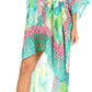 Sakkas Laisson Flowy Hi Low Caftan Rhinestone Boxy V Neck Dress Top Cover / Up