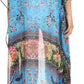 Sakkas Wilder Printed Design Long Sheer Rhinestone Caftan Dress / Cover Up