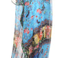 Sakkas Wilder Printed Design Long Sheer Rhinestone Caftan Dress / Cover Up
