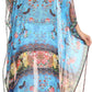 Sakkas Wilder Printed Design Long Sheer Rhinestone Caftan Dress / Cover Up