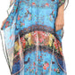 Sakkas Wilder Printed Design Long Sheer Rhinestone Caftan Dress / Cover Up