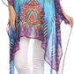 Sakkas Zeke Hi Low V-Neck Caftan Dress Printed Top Cover / Up