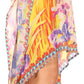 Sakkas Laisson Flowy Hi Low Caftan Rhinestone Boxy V Neck Dress Top Cover / Up