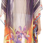 Sakkas Mimi Short Caftan Semi Sheer Moroccan Printed Pattern Dress / Cover Up