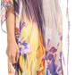 Sakkas Mimi Short Caftan Semi Sheer Moroccan Printed Pattern Dress / Cover Up