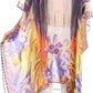 Sakkas Mimi Short Caftan Semi Sheer Moroccan Printed Pattern Dress / Cover Up