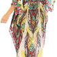 Sakkas Laisson Flowy Hi Low Caftan Rhinestone Boxy V Neck Dress Top Cover / Up