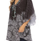 Sakkas Tallulah Wide Circle Blouse V Neck Top With Tassle Ties And Rhinestones