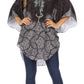 Sakkas Tallulah Wide Circle Blouse V Neck Top With Tassle Ties And Rhinestones