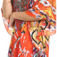 Sakkas Tallulah Wide Circle Blouse V Neck Top With Tassle Ties And Rhinestones