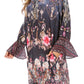 Sakkas Ximena Women's Floral Boho Cocktail Dress Tunic Cover-up V neck Summer