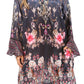 Sakkas Ximena Women's Floral Boho Cocktail Dress Tunic Cover-up V neck Summer