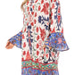 Sakkas Ximena Women's Floral Boho Cocktail Dress Tunic Cover-up V neck Summer
