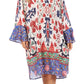 Sakkas Ximena Women's Floral Boho Cocktail Dress Tunic Cover-up V neck Summer