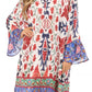 Sakkas Ximena Women's Floral Boho Cocktail Dress Tunic Cover-up V neck Summer