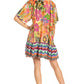 Sakkas Eliza Women's Cocktail Short Sleeve Floral Print Boho Dress Summer Casual
