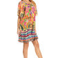 Sakkas Eliza Women's Cocktail Short Sleeve Floral Print Boho Dress Summer Casual