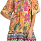 Sakkas Eliza Women's Cocktail Short Sleeve Floral Print Boho Dress Summer Casual