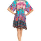 Sakkas Eliza Women's Cocktail Short Sleeve Floral Print Boho Dress Summer Casual