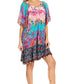Sakkas Eliza Women's Cocktail Short Sleeve Floral Print Boho Dress Summer Casual