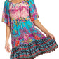 Sakkas Eliza Women's Cocktail Short Sleeve Floral Print Boho Dress Summer Casual
