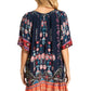 Sakkas Eliza Women's Cocktail Short Sleeve Floral Print Boho Dress Summer Casual