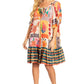 Sakkas Eliza Women's Cocktail Short Sleeve Floral Print Boho Dress Summer Casual