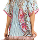 Sakkas Eliza Women's Cocktail Short Sleeve Floral Print Boho Dress Summer Casual