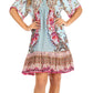 Sakkas Eliza Women's Cocktail Short Sleeve Floral Print Boho Dress Summer Casual
