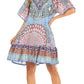 Sakkas Eliza Women's Cocktail Short Sleeve Floral Print Boho Dress Summer Casual