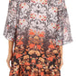 Sakkas Dona Women's Casual Swing 3/4 Sleeve Floral Print Boho Cocktail Midi Dress