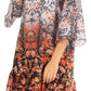 Sakkas Dona Women's Casual Swing 3/4 Sleeve Floral Print Boho Cocktail Midi Dress