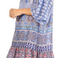 Sakkas Dona Women's Casual Swing 3/4 Sleeve Floral Print Boho Cocktail Midi Dress