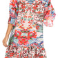 Sakkas Dona Women's Casual Swing 3/4 Sleeve Floral Print Boho Cocktail Midi Dress
