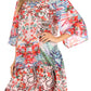 Sakkas Dona Women's Casual Swing 3/4 Sleeve Floral Print Boho Cocktail Midi Dress