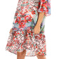 Sakkas Dona Women's Casual Swing 3/4 Sleeve Floral Print Boho Cocktail Midi Dress