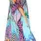 Sakkas Kristy Long Tall Lightweight Caftan Dress / Cover Up With V-Neck Jewels