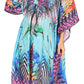 Sakkas Kristy Long Tall Lightweight Caftan Dress / Cover Up With V-Neck Jewels