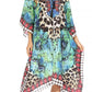 Sakkas Kristy Long Tall Lightweight Caftan Dress / Cover Up With V-Neck Jewels