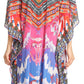 Sakkas Kristy Long Tall Lightweight Caftan Dress / Cover Up With V-Neck Jewels