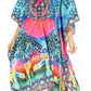 Sakkas Kristy Long Tall Lightweight Caftan Dress / Cover Up With V-Neck Jewels