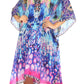 Sakkas Kristy Long Tall Lightweight Caftan Dress / Cover Up With V-Neck Jewels