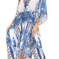 Sakkas Kristy Long Tall Lightweight Caftan Dress / Cover Up With V-Neck Jewels