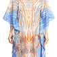 Sakkas Kristy Long Tall Lightweight Caftan Dress / Cover Up With V-Neck Jewels