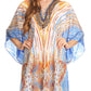 Sakkas Kristy Long Tall Lightweight Caftan Dress / Cover Up With V-Neck Jewels