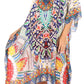 Sakkas Kristy Long Tall Lightweight Caftan Dress / Cover Up With V-Neck Jewels
