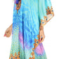 Sakkas Kristy Long Tall Lightweight Caftan Dress / Cover Up With V-Neck Jewels